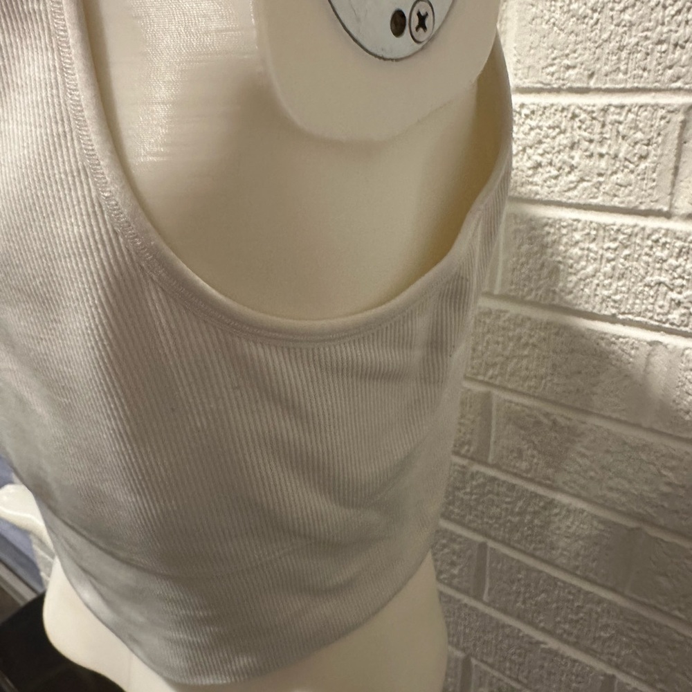 White Ribbed Tank Top - Picture 6 of 7